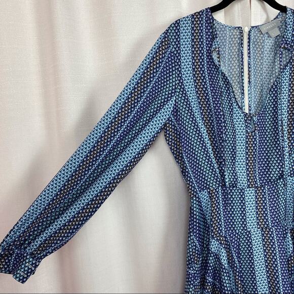 Finders Keepers Blue Hunter Geometric Sharkbite Hem Dress Sz.S - Picture 8 of 16